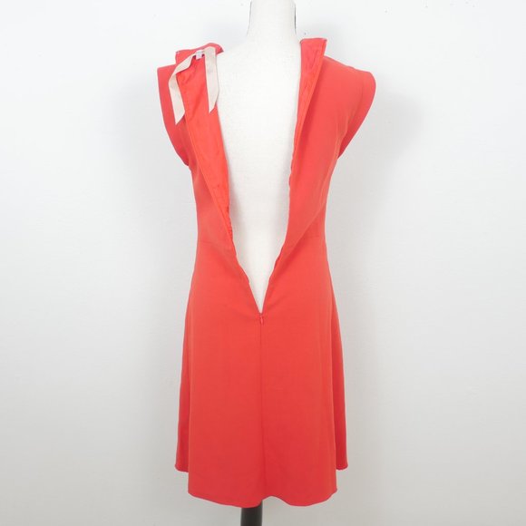 No 21 Red Short Sleeve Pin Tucked Pleated Front Vintage Mid Length Dress - Picture 13 of 13